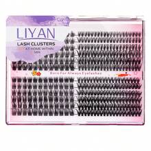 LIYAN Eyelash Extension Kit With 384 Clusters, Four Types Of Lash Clusters For Creating Four Different Styles, Mix Lengths Of 10mm-16mm, Soft And Natural False Eyelash Set With Large Capacity - Pink - View 2