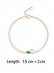 HuooNew 一款簡約的925純銀綠鋯石鑲嵌手鍊，適合女性日常佩戴