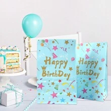 10 stuks gelukkige verjaardag traktatie snoepzakken voor jongens en meisjes babyshower, verjaardagsfeestje geschenken gunst - Blauw - Bekijken 5