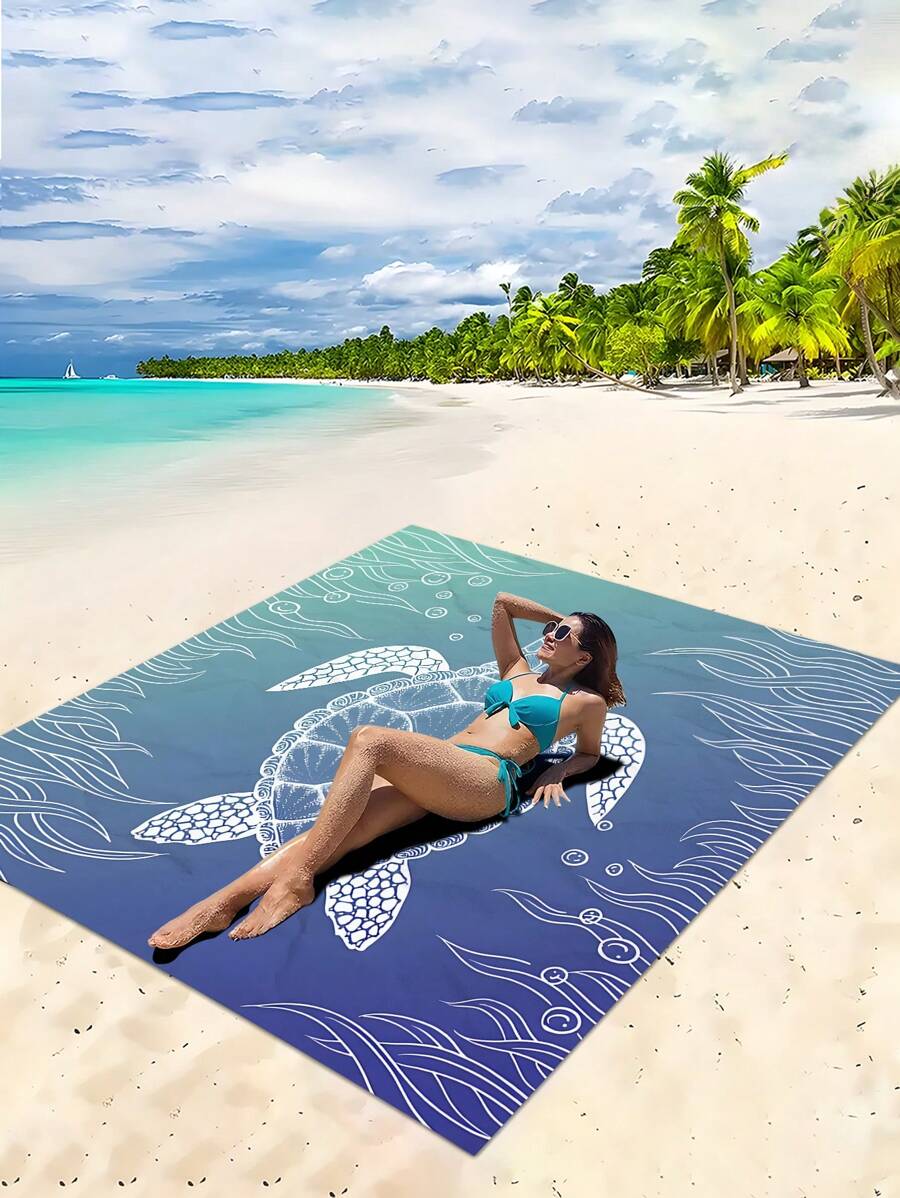 1 pieza Gran estera impermeable para exteriores para playa, picnic y camping, perfecta para playa, festival, picnic, viaje y camping - Multicolor - Ver 1