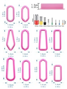 18pcs/Set Long Strip Clay Earring Molds