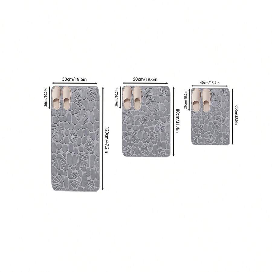 Stone Shell Bathroom Shower NonSlip AntiDirty WaterAbsorbing