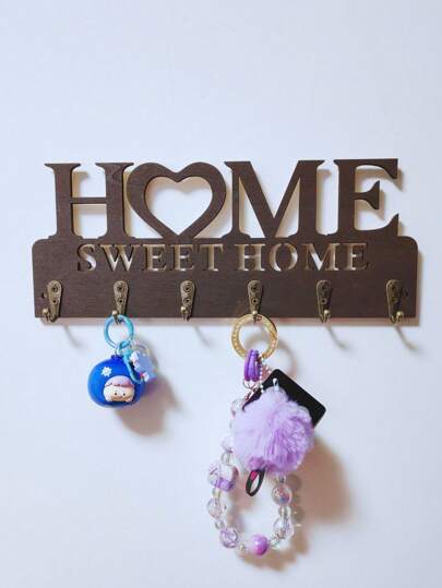 One Sweet Home Wall-Mounted Decoration Keychain, Key Hook, Creative Keychain Hook For Front Door,For Jewelry Making Crocheting Crafts Arts Backpack Decor,Luxury Handbag Accessory,Valentine's Day,Fashion Jewelry Accessories,Couples Birthday & Holiday Gifts,Suitable For Bag Charm Car Keys