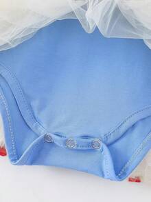 年輕女孩短袖芭蕾舞連身裝，舒適彈性舞蹈服禮物蝴蝶結蕾絲紗紗網長袖芭蕾舞裙練習表演連身衣，亮片花朵紗紗網尾巴芭蕾舞蹈裙子，適用於生日、聖誕派對芭蕾舞表演，公主服裝兒童服裝 - 黃色 - 查看 5