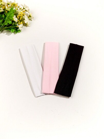 3pcs/6pcs Solid Color Sports & Yoga Headbands, Casual & Versatile, School Stuff, College Fall Winter Hair Band Hair Accessories For Women For Vacation Outfits Woman Elegant Scarf