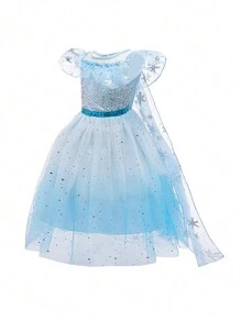 Young Girls Sequin Ombre Birthday Princess Tulle Dress