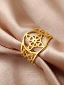 1pc Men Stainless Steel Knot Ring, Protective Band Ring For Men And Women, Couple Gift - Fashion Series - View 6