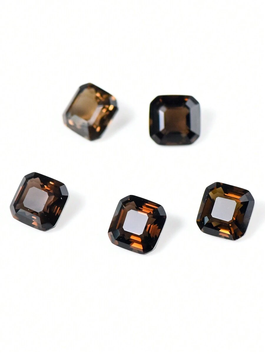 1pc Natural Hand-Crafted Carved Square Gemstone With Facets Tea Crystal Healing Crystal Mother's Day Gift Ring Gemstone Pendant DIY Gemstone