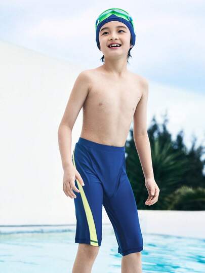 Balabala 男童泳衣套裝 大童游泳服 防曬 青少年帽子 軟彈性 色彩豐富 地中海風格
