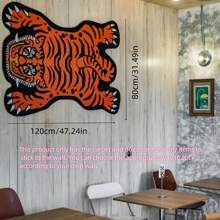 1 tấm thảm hình con hổ không đối xứng cho đầu giường phòng ngủ, thảm cá nhân hóa, trang trí phòng - Màu Cam cháy - Xem 8