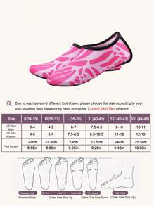 沙滩用品 - 软底沙滩袜及必需品 - 涉水、游泳、防滑、防割、赤脚亲肤鞋、袜子、户外休闲软底鞋、室内普拉提瑜伽软鞋、地板鞋、沙滩配件、泳池浮板 - 粉色 - 查看 4