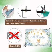 First Baptism Photography Backdrop Holy Christening Party Decor Banner Photo Background God Bless Flowers,