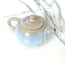1pc Kiln Change Tianmu Glaze Teapot Ceramic Tea Set, Gaiwan Tea Pot, Small Capacity Tea Kettle For Home Use. Note: The Color Of The Teapot Will Vary Due To The Kiln Change Process. - Blue - View 3