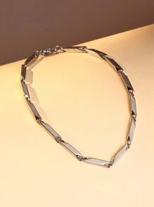 1 件时尚不锈钢钻石形链式手链，个性化男士珠宝 - 菱形 - 查看 6