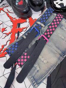 1入組中性街頭風格庞克Y2k牛仔腰帶，適用於休閒短褲 - A - 查看 2