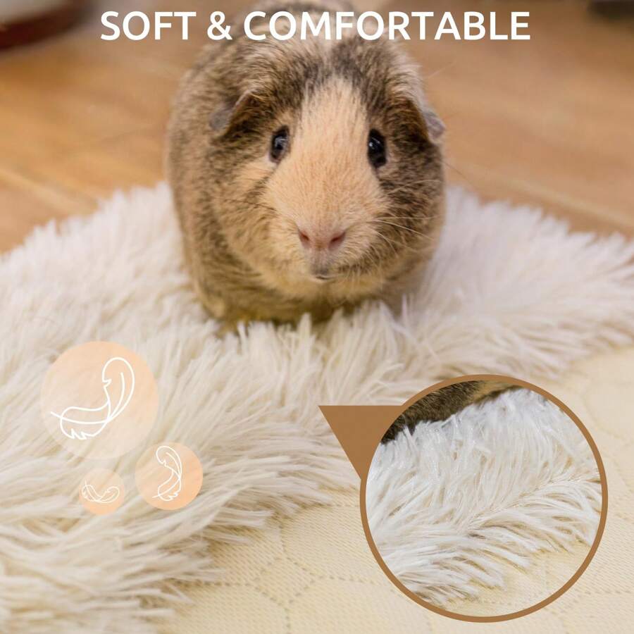 4 Pcs Plush Guinea Pig Cage Liners, Guinea Pig Bedding Pads 24x18