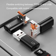精緻便攜：多功能迷你OTG讀卡器，具有Type-C和USB雙接口，可輕鬆從TF卡傳輸數據，適用於擴展Type-C接口手機的記憶體！ - 銀色 - 查看 3