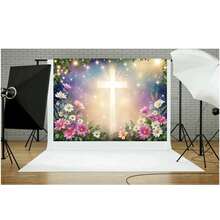 Fondo sagrado de bautizo, decoración de banner de fiesta, accesorios de fotografía, fondo de - Multicolor - Ver 2