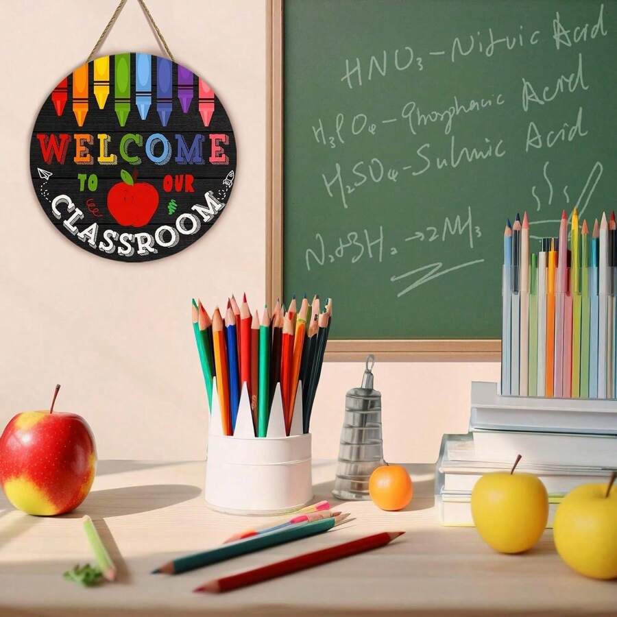 Welcome To Our Classroom Door Sign Wooden Teacher Classroom Door Signs ...