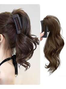 1pc Claw Clip Ponytail Piece With Curly Hair, (The Claw Clip Part Is Plastic With Minor Scratches And Wear Which Is Normal Phenomenon) Hair Clips Hair Jaw Clip Hair Clamps Hair Clutch Hair Claw Clip Fall Winter Hair Accessories For Women For Vacation Outfits Woman