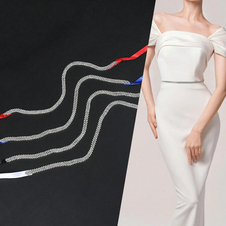 New Arrival elegancki pas ze strasami dla nowożeńców do sukni ślubnej formalne akcesoria do sukni, kryształowy diament damski łańcuszek w talii na ślub i imprezę i bankiet