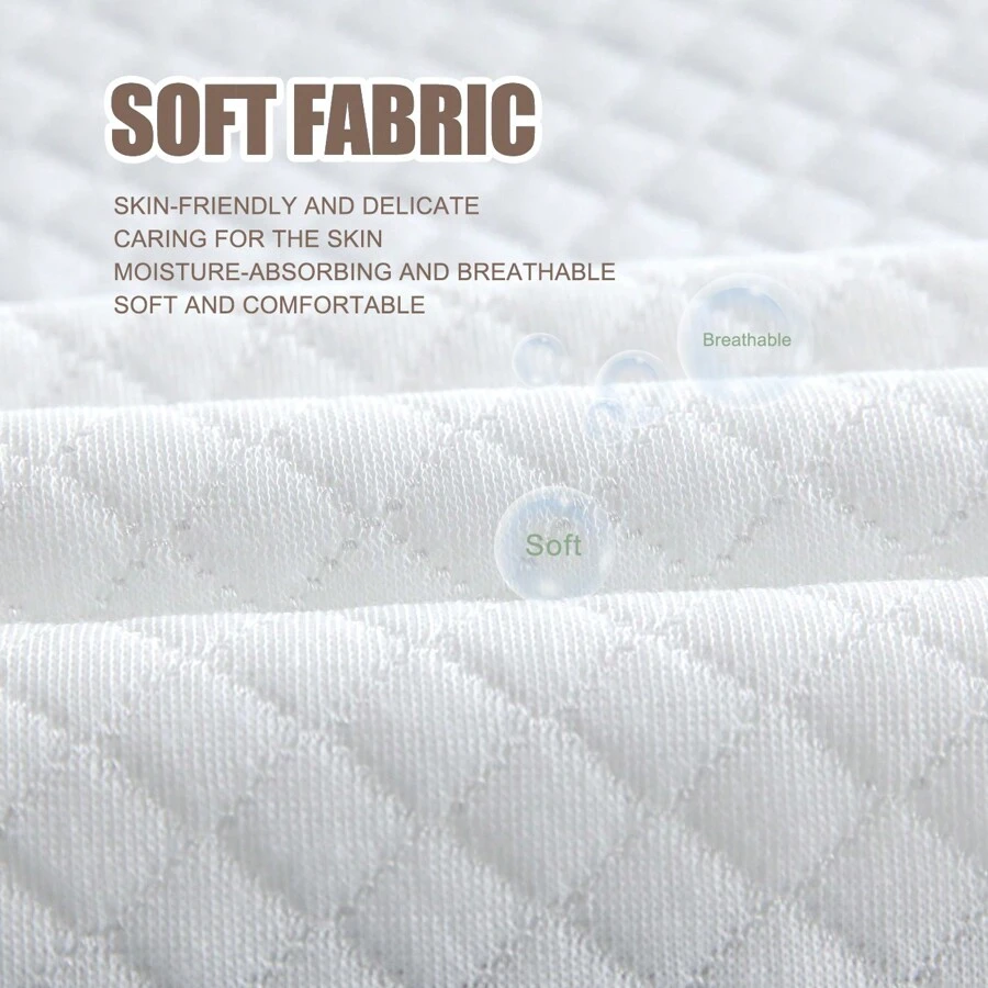 1pc Safest 100 Waterproof Fitted Mattress Protector (Without Pillowcase) Noiseless Hollow