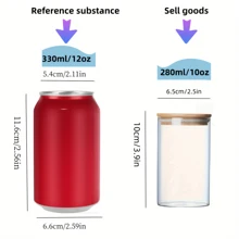 Conjunto de 1/2/4/8/10/12 peças, potes de doces de 280 ml, potes de biscoitos, potes de vidro herméticos com tampa de bambu para armazenamento - recipientes de alimentos soltos de vidro transparente de 10 oz para chá, café, especiarias, doces, biscoitos, cereais