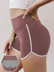 Women Sports Shorts High Waist Workout Shorts With Built-In Briefs Compression Running Shorts For Yoga, Gym, Cycling Booty Shorts Women Boxer Shorts Jogger Shorts - Pink - View 1