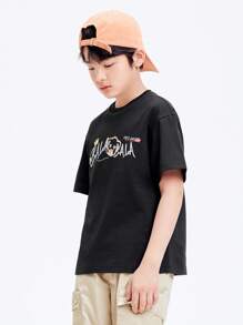 Balabala Tween Boys Base Shirt Children's Short Sleeve T-Shirt Boys' Medium And Large Children's Summer Cool  Casual Top