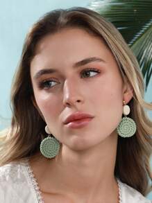 Round Drop Earrings - Multicolor - View 7
