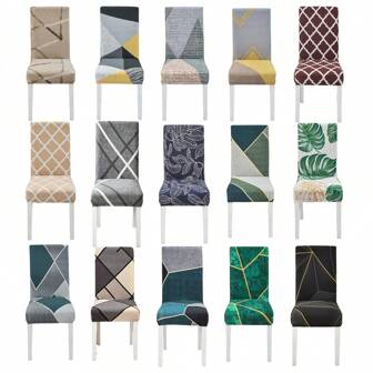 1PC/4PCS/6PCS Stretchtryckta stolsöverdrag, mjuk passform Universal skrivbordsunderlägg, avtagbar tvättbar anti-damm Spandex stolskyddsöverdrag