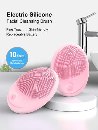 Limpiador facial eléctrico suave de silicona para dientes, cepillo limpiador facial, cepillo limpiador facial de vibración, para limpieza profunda, exfoliación y masajes suaves