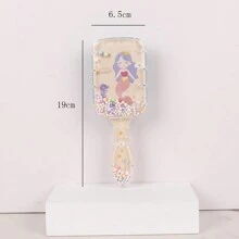 1 Pc Clear Comb Box, Cartoon Pattern, Size 19cm * 6.5 Cm, Suitable For Straight Hair, Curly Hair Friends Can Not Use, Is The Best Gift For Children, Comb Can Rub The Scalp., Hair Brush, Comb, Hair Tools, Hair Products And Accessories For Barber Salon Beauty Travel Essentials