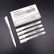 白色記號筆 酒精油漆 油性耐水輪胎塗鴉筆 永久膠筆 適用於建築工地，機械製造，用於布料，木材，皮革 - 5pcs white marker - 查看 2