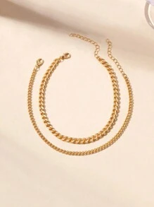 5pcs New Fashion Zinc Alloy Material Waterproof Tarnish Resistant Twisted, Snake & Beaded Chain Bracelet Set, Perfect For Women's Daily Wear, Party Dressing And Gift Giving(Do Not Wear During Exercise Or Bathing)