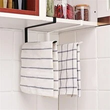 1pc Paper Towel Hanger Holder, Under Cabinet Paper Roll Iron Towel Hanging Holder Rack Kitchen Storage Organizer Tissue Hanger Organizer Rack, Home Kitchen Supplies,Storage,Kitchen Organiser,Kitchen Items,Room Decor,Home Decor. - Multicolor - View 2