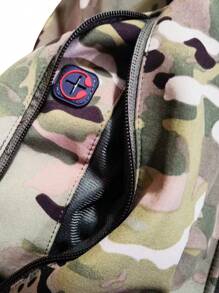 Giubbotto In Pile Softshell Con Cappuccio Impermeabile Antivento Per Uomo, Design Camouflage, Ideale Per Escursioni, Abbigliamento Invernale Da Palestra Per Uomo
