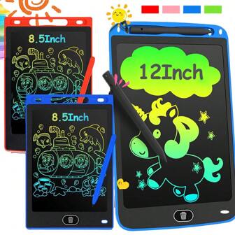 1st 8,5/12 tums LCD-skrivplatta för 3-8-åringar Elektronisk ritplatta och doodleboard Pedagogiska födelsedagspresenter för flickor och pojkar