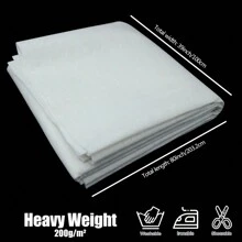 1pc 39*80inch Iron-On Fusible Fleece Interlining Adhesive Interfacing - Easy-Affix & Non-Woven Batting, Ideal For Sewing, Quilting & Crafting - White One-Sided Foam Stabilizer For Durable DIY Tote Bags & Home Decor Projects