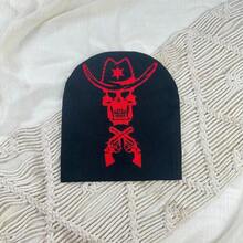 1 pieza Gorro tejido Jacquard con diseño de calavera y pistola estilo Y2K, unisex, talla única, para estilo callejero y rodar al aire libre - Multicolor - Ver 9
