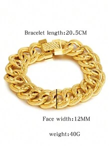 1 Vòng tay mạ vàng 24K nhẹ sang trọng, lý tưởng để đeo hàng ngày và quà tặng lễ hội, có sẵn màu vàng cát dành cho các cặp đôi - Vàng - Xem 6