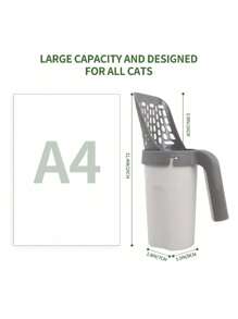 PETSIN 1pc Integrated Cat Litter Shovel Set, Pet Pooper Scooper With Removable Waste Bag