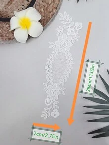 2 chiếc Phụ kiện quần áo DIY Các bản vá lỗi thêu - trắng - Xem 2