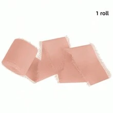 1 Roll 3.8cm * 640cm Chiffon Ribbon Gift Wrapping Ribbon Wedding Party Celebration Decorative Fabric Ribbon Cake Ribbon Craft Supplies DIY Bow Knot Bouquet Handle Ribbon - Multicolor - View 19
