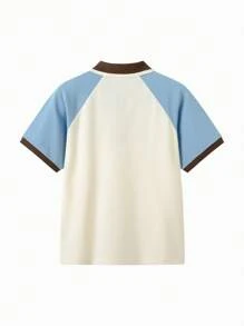 Balabala Camiseta de manga corta para niños, camisa básica para niños 2024 Nueva, camisa polo de verano para niños grandes