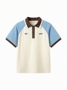 Balabala Camiseta de manga corta para niños, camisa básica para niños 2024 Nueva, camisa polo de verano para niños grandes