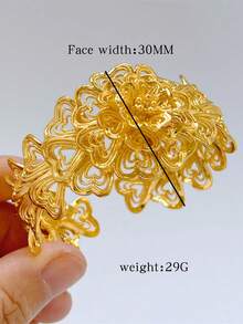 1入迷人的玫瑰金鍍24K花卉細工手鐲，給女性的日常飾品和母親節和特殊場合的禮物 - 金黃色 - 查看 6