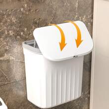 Simple Bathroom Trash Can, Wall-Mounted Large Capacity Garbage Bin With Waterproof And Bearing Features For Home And Toilet Home Bathroom Decor Bathroom Organizer Fall Decor Back To School