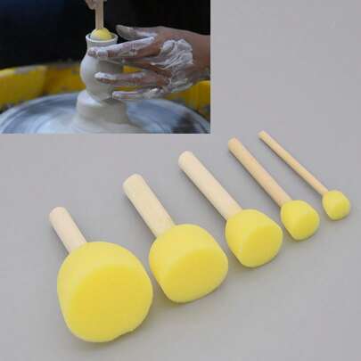 5pcs Ceramic Sponge Brush Pottery Clay Tool Set For DIY Craft