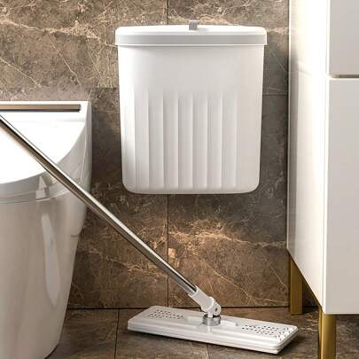 Lixeira de banheiro simples, lixeira de parede de grande capacidade com recursos à prova d'água e de rolamento para casa e banheiro, decoração de banheiro, organizador de banheiro, decoração de outono, volta às aulas